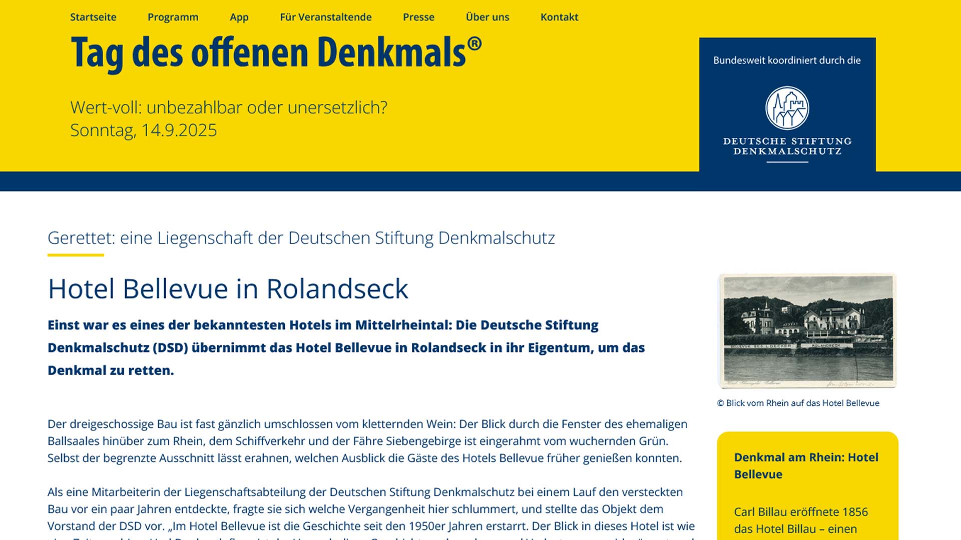 Artikel auf der Webseite der Deutschen Stiftung Denkmalschutz