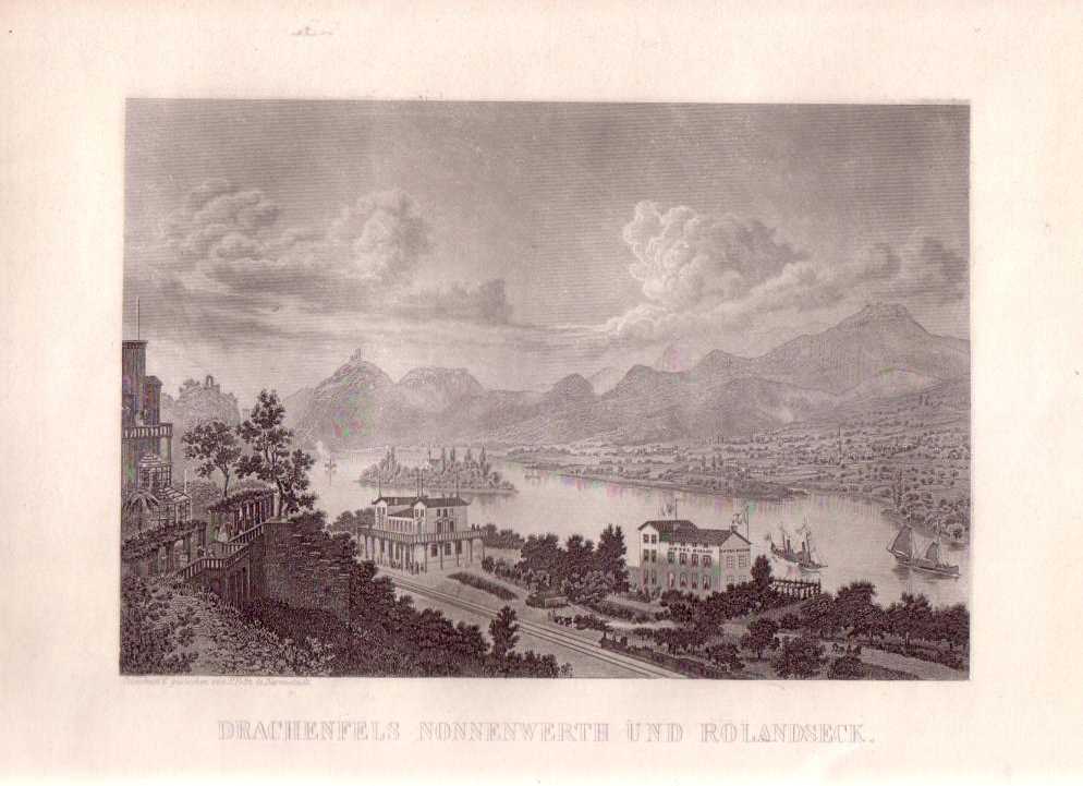 Oberwinter am Rhein - Bau der Eisenbahn im Jahre 1856