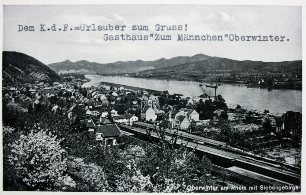 Oberwinter am Rhein - postkarte maennchen 1936
