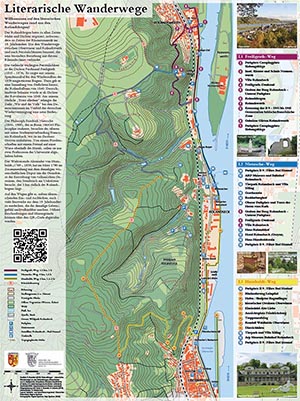 Karte der literarischen Wanderwege rund um Oberwinter und Rolandseck