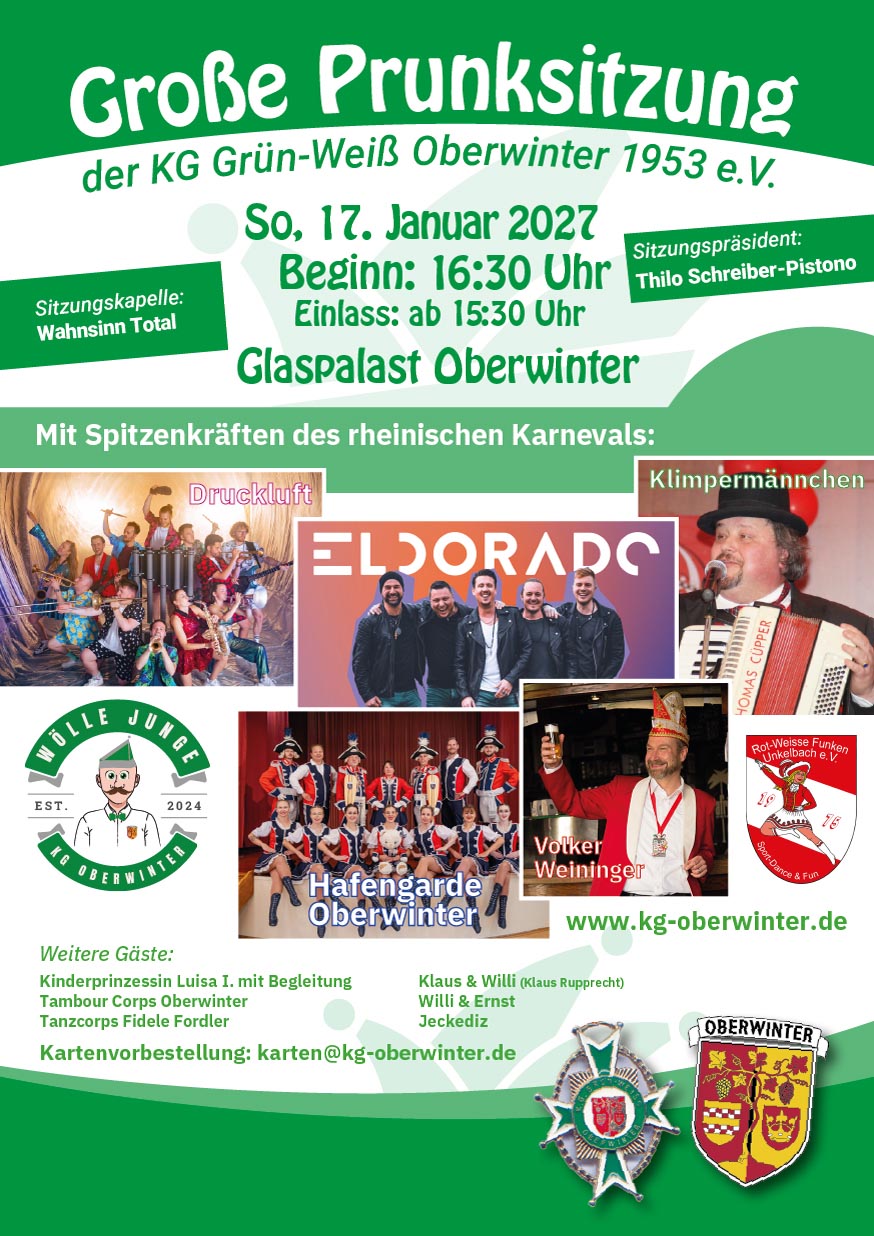 Große Prunksitzung der KG Grün-Weiß Oberwinter