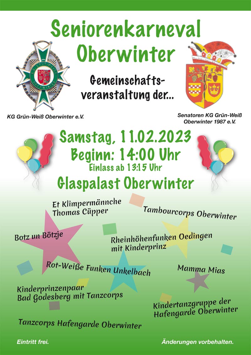 Plakat A4 Seniorenkarneval Oberwinter 2023