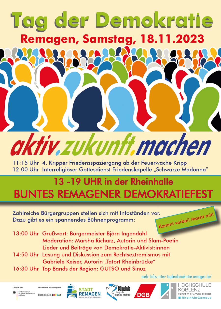 Tag der Demokratie in Remagen 2023 - Programm, Plakat